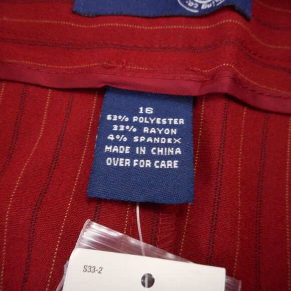 Venezia Women's size 16 Skirt Vintage NWT Short Red Pinstripe Business Career - Picture 7 of 11